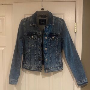 Aeropostale distressed jean jacket with double breast pockets size Medium
